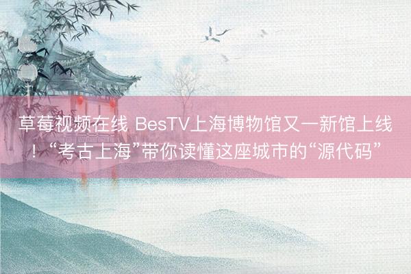 草莓视频在线 BesTV上海博物馆又一新馆上线！“考古上海”带你读懂这座城市的“源代码”