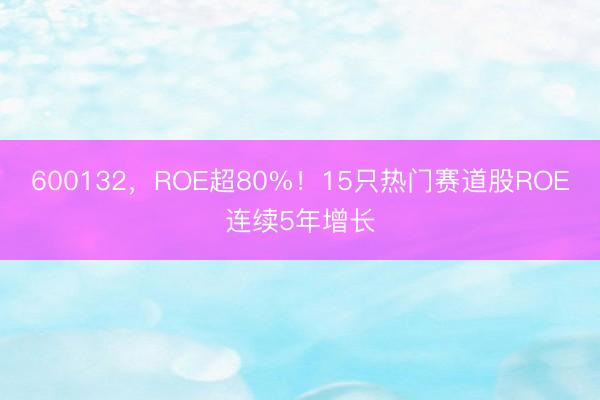 600132，ROE超80%！15只热门赛道股ROE连续5年增长