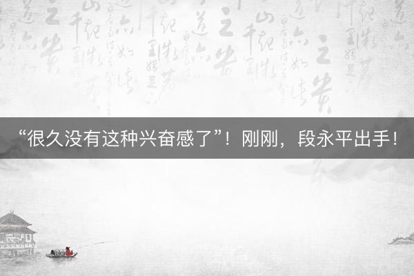 “很久没有这种兴奋感了”！刚刚，段永平出手！