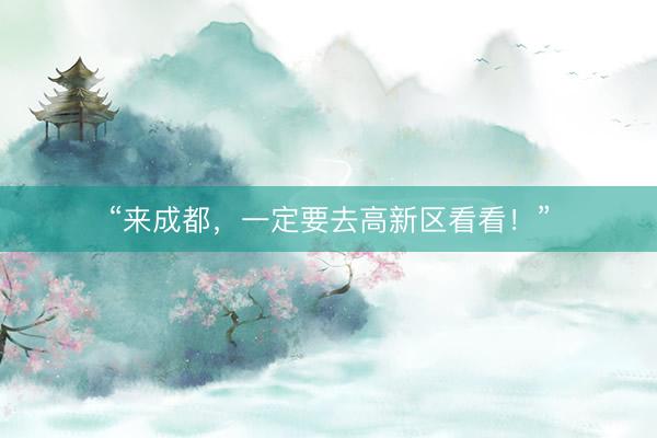 “来成都,一定要去高新区看看!”