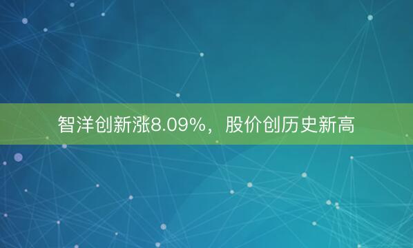 智洋创新涨8.09%,股价创历史新高