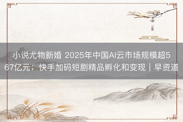 小说尤物新婚 2025年中国AI云市场规模超567亿元；快手加码短剧精品孵化和变现｜早资道