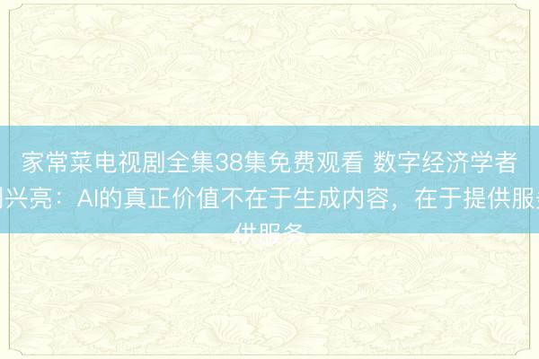 家常菜电视剧全集38集免费观看 数字经济学者刘兴亮：AI的真正价值不在于生成内容，在于提供服务