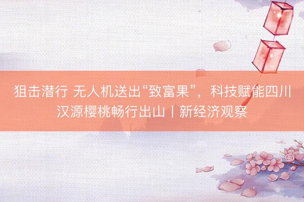 狙击潜行 无人机送出“致富果”，科技赋能四川汉源樱桃畅行出山丨新经济观察