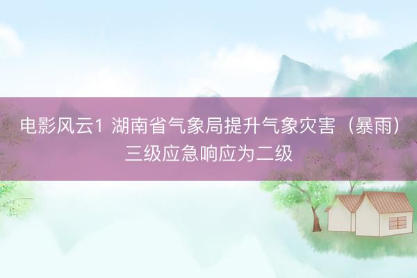 电影风云1 湖南省气象局提升气象灾害（暴雨）三级应急响应为二级
