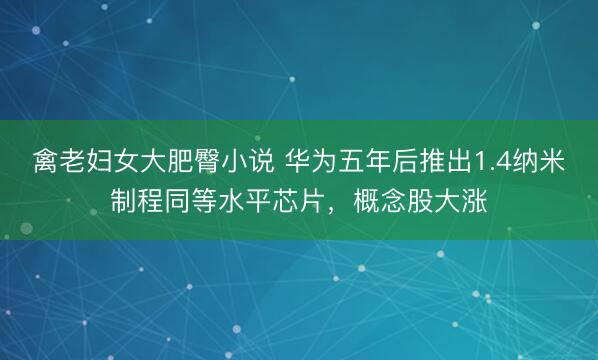 禽老妇女大肥臀小说 华为五年后推出1.4纳米制程同等水平芯片，概念股大涨