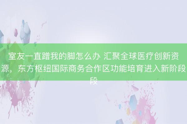 室友一直蹭我的脚怎么办 汇聚全球医疗创新资源,东方枢纽国际商务合作区功能培育进入新阶段