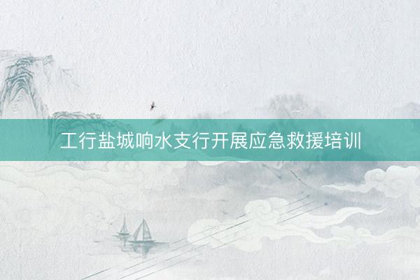 工行盐城响水支行开展应急救援培训