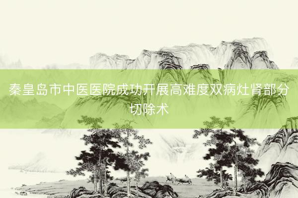 秦皇岛市中医医院成功开展高难度双病灶肾部分切除术
