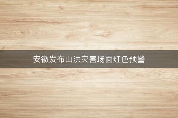 安徽发布山洪灾害场面红色预警