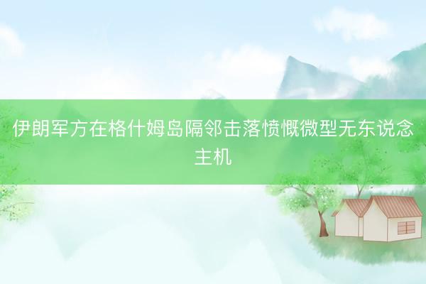 伊朗军方在格什姆岛隔邻击落愤慨微型无东说念主机