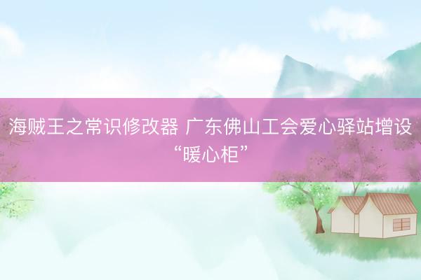 海贼王之常识修改器 广东佛山工会爱心驿站增设“暖心柜”