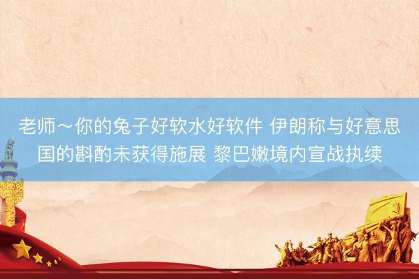 老师~你的兔子好软水好软件 伊朗称与好意思国的斟酌未获得施展 黎巴嫩境内宣战执续
